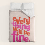 Everything Will Be Fine Typography Duvet Cover Gallery Image 6
