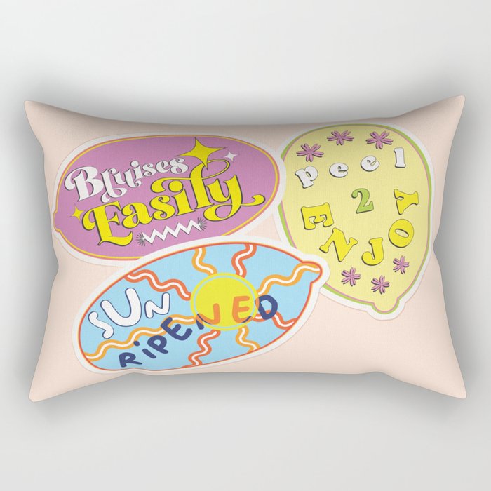 fruit stickers  Rectangular Pillow Gallery Image 2