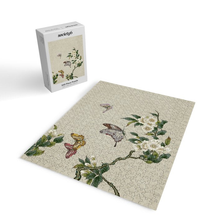 Pear flowers and butterflies type A - Minhwa : Koreafolkpainting Jigsaw Puzzle Gallery Image 2