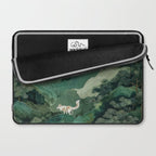 Japanese Wall Art Maximalist Forest Fox Print Japandi Art Sage Green Botanical Wabi Sabi Painting Laptop Sleeve Gallery Image 2