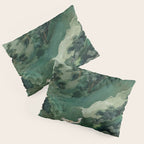 Japanese Wall Art Maximalist Forest Fox Print Japandi Art Sage Green Botanical Wabi Sabi Painting Pillow Sham Gallery Image 3
