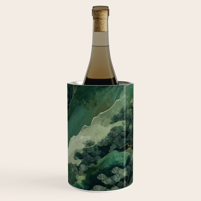 Japanese Wall Art Maximalist Forest Fox Print Japandi Art Sage Green Botanical Wabi Sabi Painting Wine Chiller Gallery Image 3