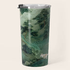Japanese Wall Art Maximalist Forest Fox Print Japandi Art Sage Green Botanical Wabi Sabi Painting Travel Mug Gallery Image 3