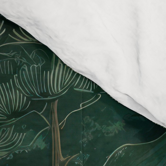 Japanese Wall Art Maximalist Forest Fox Print Japandi Art Sage Green Botanical Wabi Sabi Painting Comforter Gallery Image 4