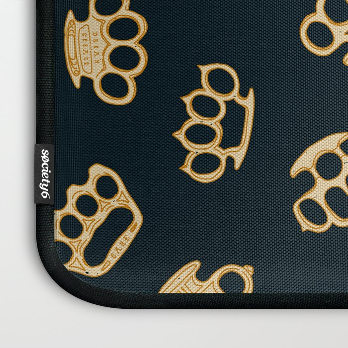 Brass Knuckles With Good Thoughts Laptop Sleeve Gallery Image 3