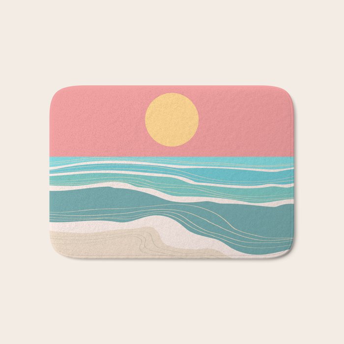 Crashing wave on sunny bay Bath Mat Gallery Image 1