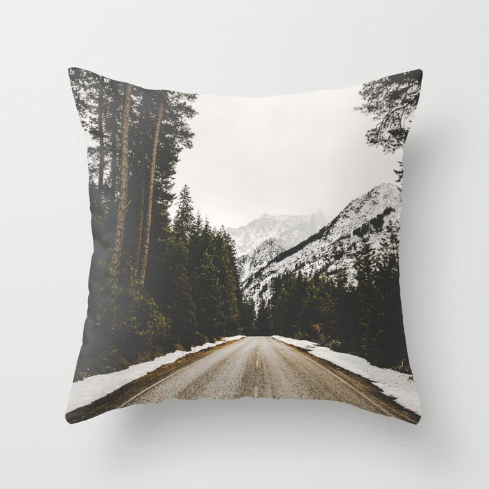 Great Mountain Roads - Nature Photography Throw Pillow Gallery Image 1