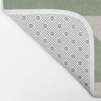 Mid Century Modern Green Geometric Bath Mat Gallery Image 2