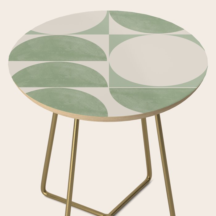 Mid Century Modern Green Geometric Side Table Gallery Image 2
