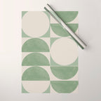 Mid Century Modern Green Geometric Wrapping Paper Gallery Image 1