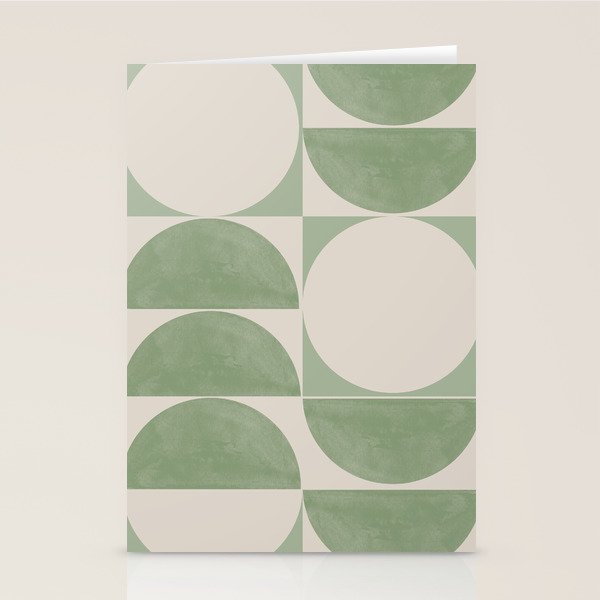 Mid Century Modern Green Geometric Stationery Card Gallery Image 2