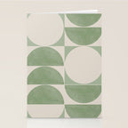 Mid Century Modern Green Geometric Stationery Card Gallery Image 2