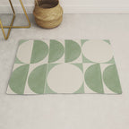 Mid Century Modern Green Geometric Rug Gallery Image 1