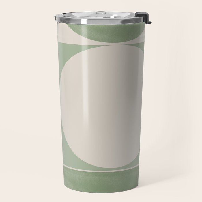 Mid Century Modern Green Geometric Travel Mug Gallery Image 2