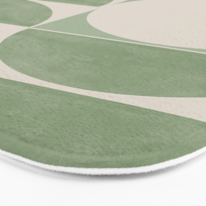 Mid Century Modern Green Geometric Bath Mat Gallery Image 3