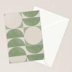 Mid Century Modern Green Geometric Stationery Card Gallery Image 2
