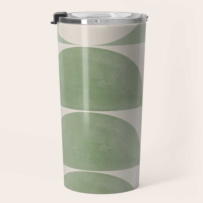 Mid Century Modern Green Geometric Travel Mug Gallery Image 3