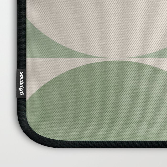 Mid Century Modern Green Geometric Laptop Sleeve Gallery Image 3