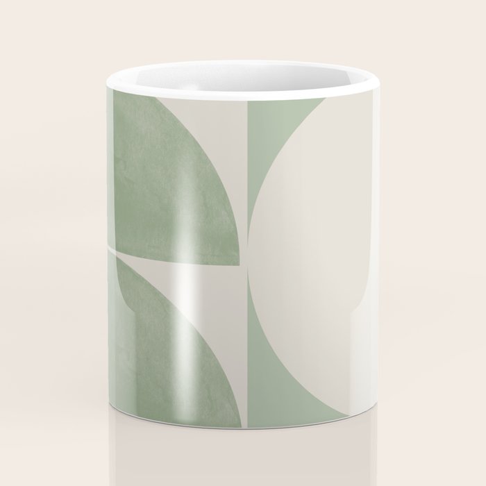 Mid Century Modern Green Geometric Coffee Mug Gallery Image 4