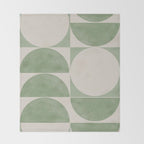 Mid Century Modern Green Geometric Throw Blanket Gallery Image 2
