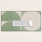 Mid Century Modern Green Geometric Desk Mat Gallery Image 1