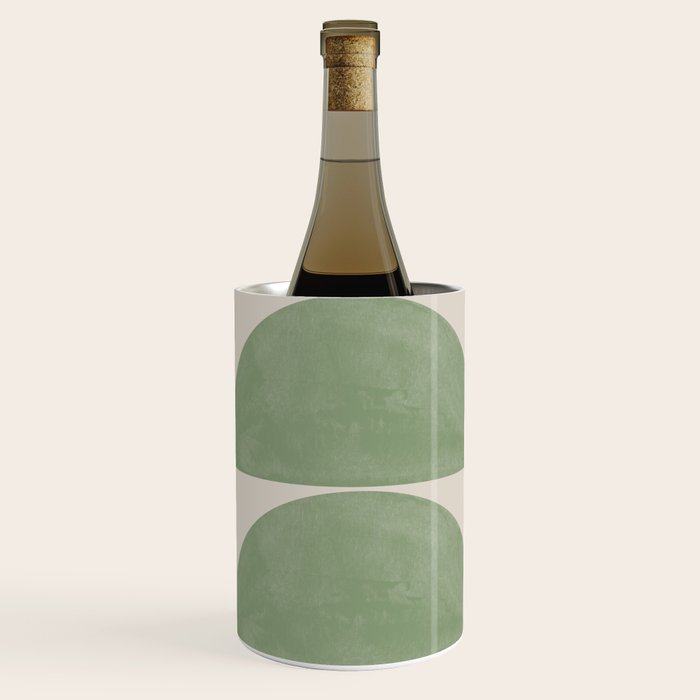 Mid Century Modern Green Geometric Wine Chiller Gallery Image 2