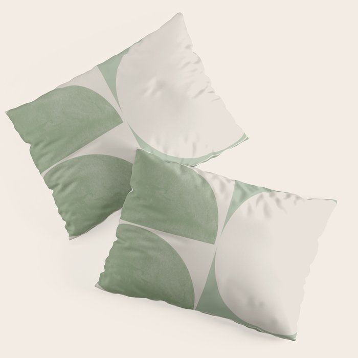Mid Century Modern Green Geometric Pillow Sham Gallery Image 3