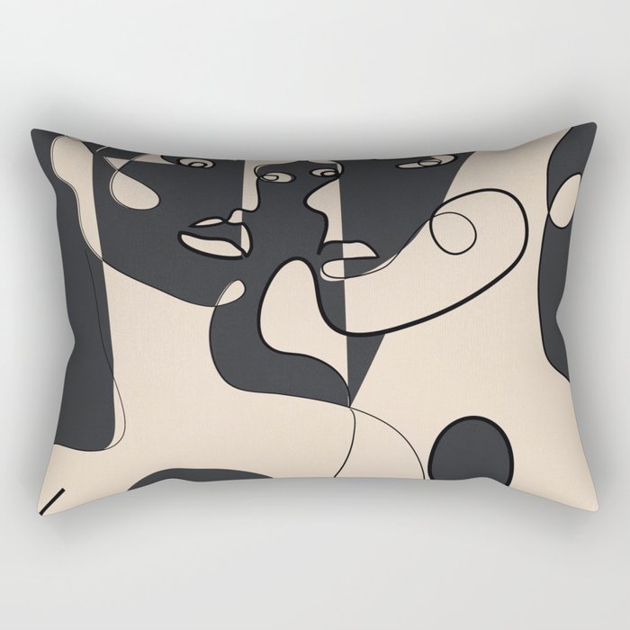 Abstract Faces 15 Rectangular Pillow Gallery Image 2
