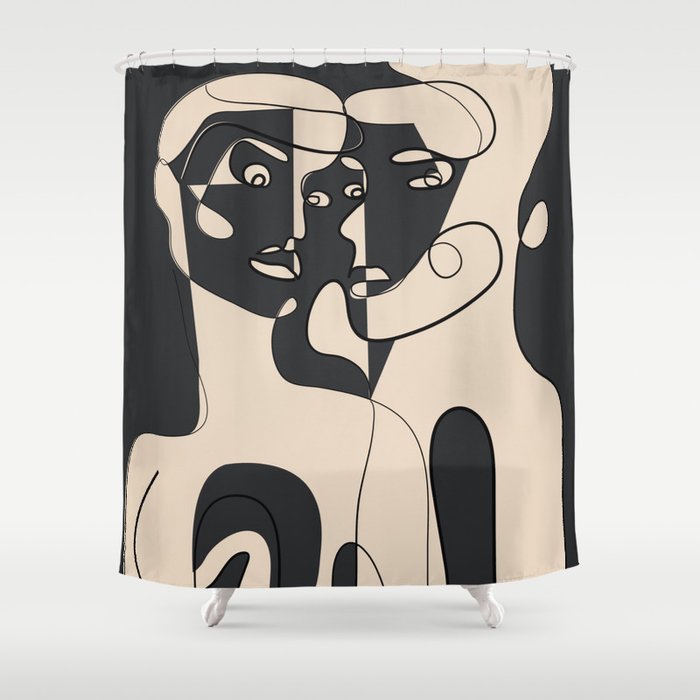 Abstract Faces 15 Shower Curtain Gallery Image 1
