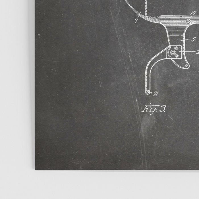 Harley Motorcycle Patent - Harley Bike Art - Black Chalkboard Poster Gallery Image 3