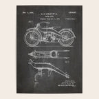Harley Motorcycle Patent - Harley Bike Art - Black Chalkboard Poster Gallery Image 4