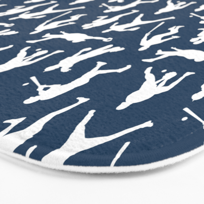 Baseball Players // Navy Bath Mat Gallery Image 3