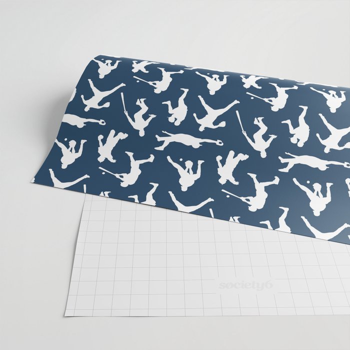 Baseball Players // Navy Wrapping Paper Gallery Image 2