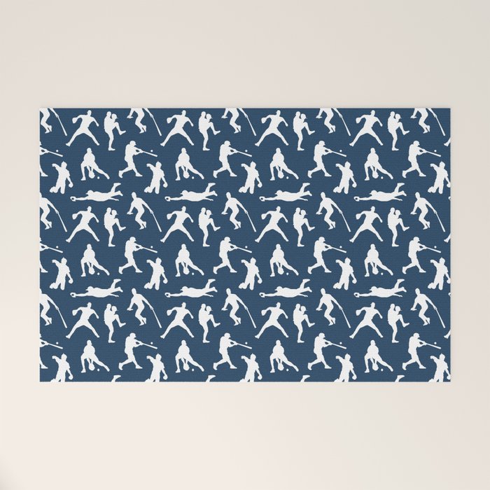 Baseball Players // Navy Welcome Mat Gallery Image 1