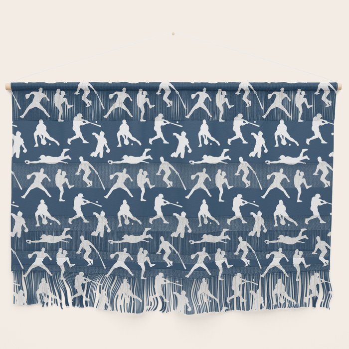 Baseball Players // Navy Wall Hanging Gallery Image 1