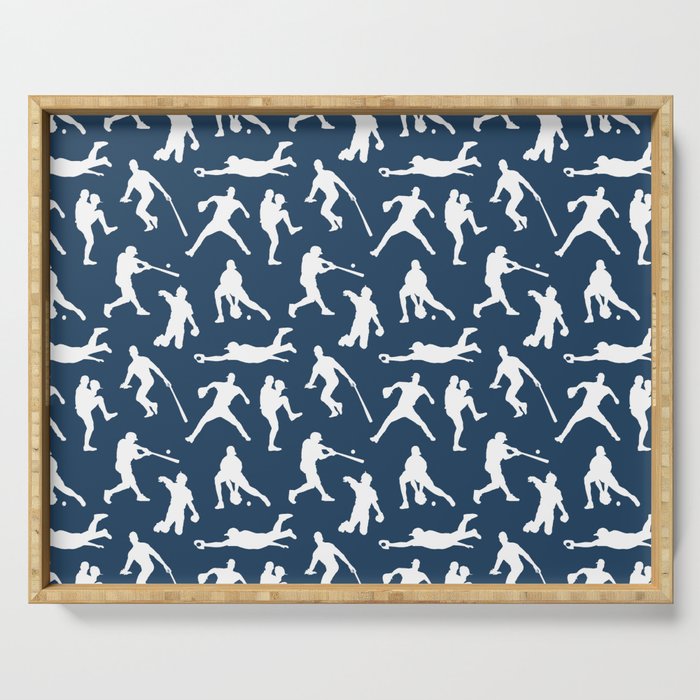 Baseball Players // Navy Serving Tray Gallery Image 1