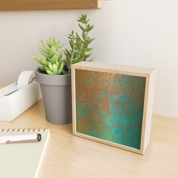 Vintage Teal and Copper Rust Mini Art Print Gallery Image 2