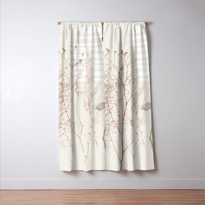 Plant based calming atmosphere earthy tones Window Curtain Gallery Image 3
