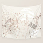 Plant based calming atmosphere earthy tones Wall Tapestry Gallery Image 4