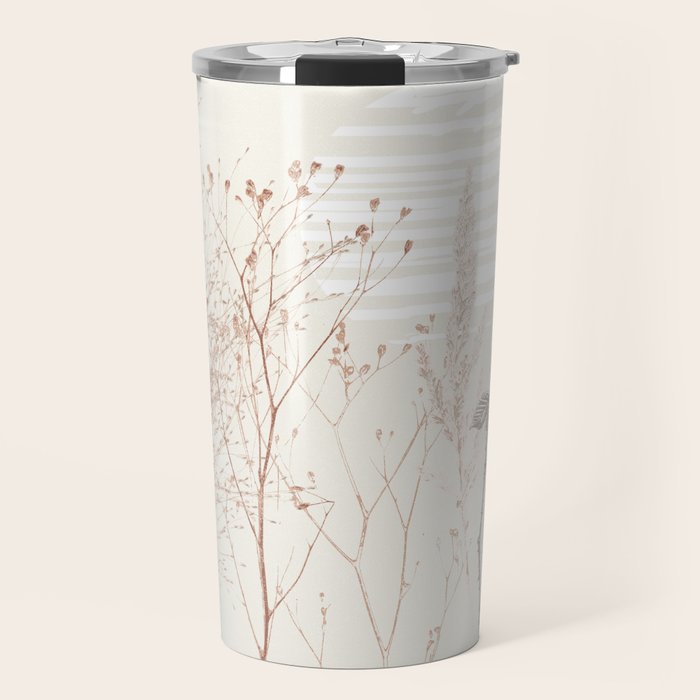 Plant based calming atmosphere earthy tones Travel Mug Gallery Image 1