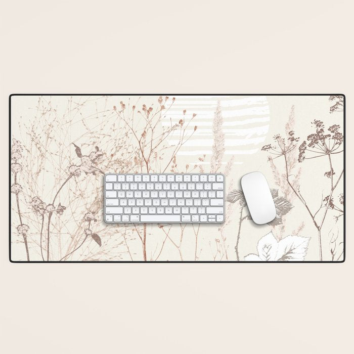 Plant based calming atmosphere earthy tones Desk Mat Gallery Image 1