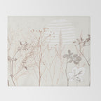 Plant based calming atmosphere earthy tones Throw Blanket Gallery Image 2