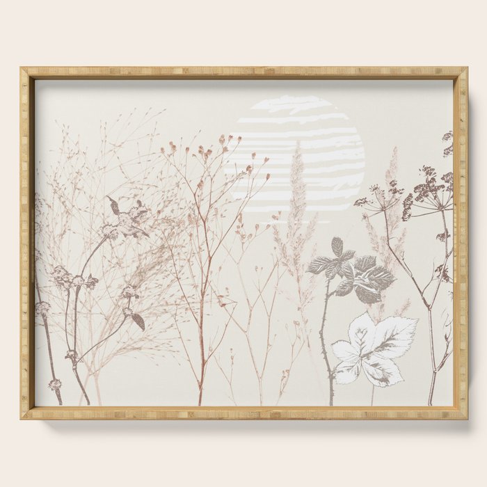 Plant based calming atmosphere earthy tones Serving Tray Gallery Image 1