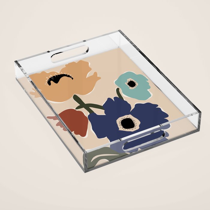 poppy flower market  Acrylic Tray Gallery Image 1