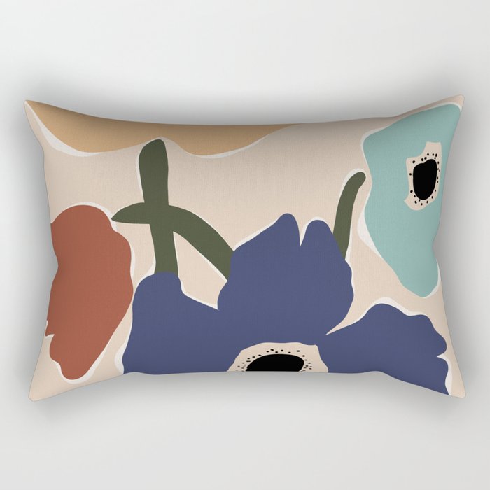 poppy flower market  Rectangular Pillow Gallery Image 1