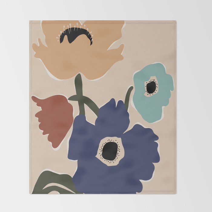 poppy flower market  Throw Blanket Gallery Image 2