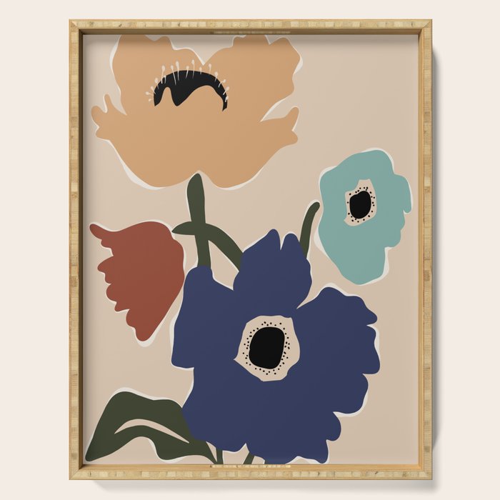 poppy flower market  Serving Tray Gallery Image 1