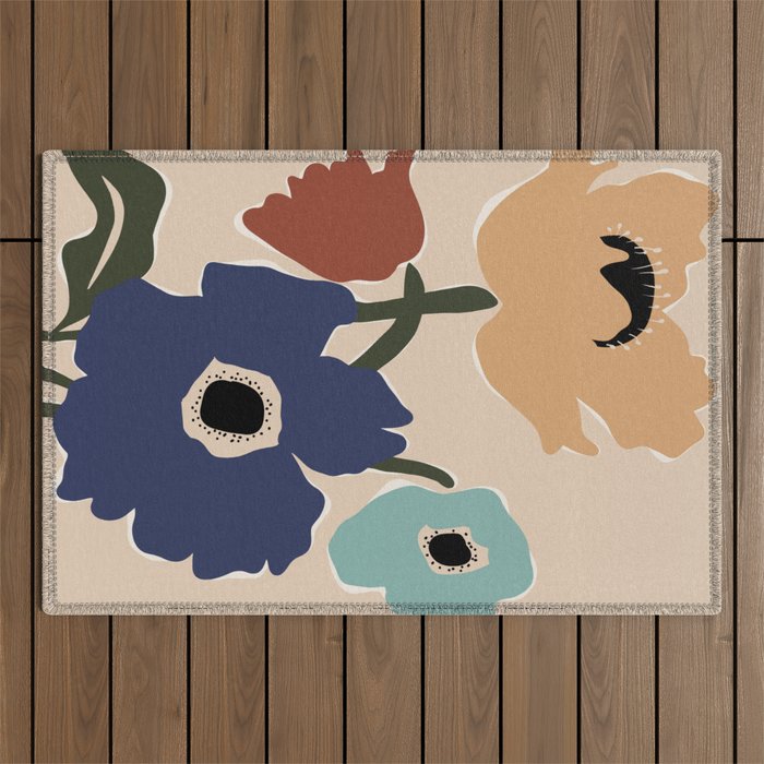 poppy flower market  Outdoor Rug Gallery Image 1