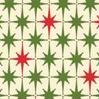 Christmas Starbursts - Atomic Age Xmas Holiday Pattern in Red and Retro Green on Cream Coffee Mug Gallery Image 2