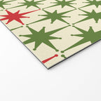 Christmas Starbursts - Atomic Age Xmas Holiday Pattern in Red and Retro Green on Cream Welcome Mat Gallery Image 2